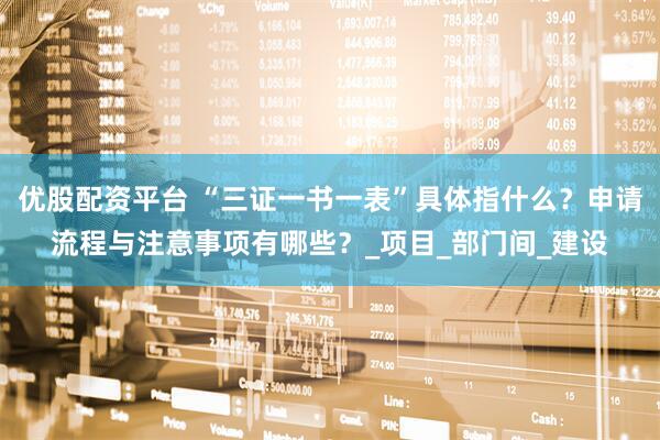 优股配资平台 “三证一书一表”具体指什么？申请流程与注意事项有哪些？_项目_部门间_建设